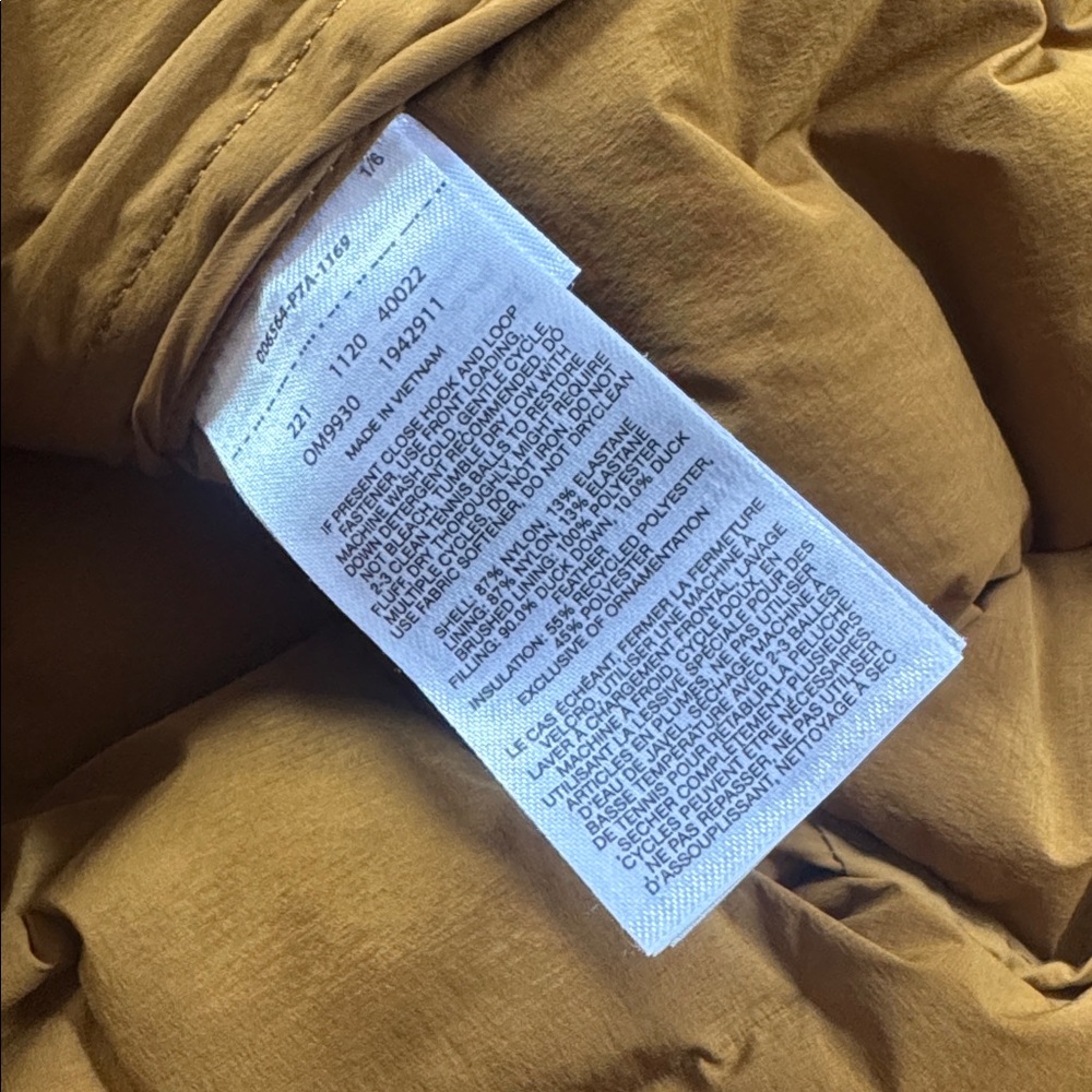 Mountain Hardwear stretchdown hoody jacket full zip golden brown mens S NEW - Picture 7 of 11